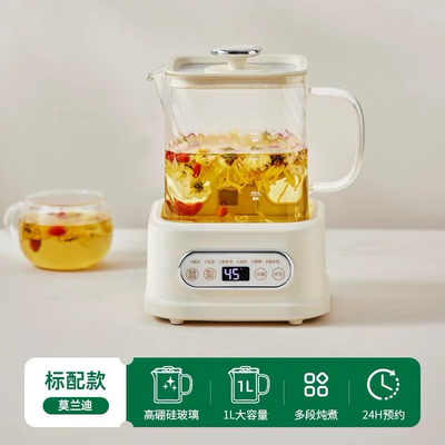 巴森小方炖养生壶家用多功能烧水壶全玻璃小型mini办公室煮茶器