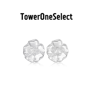 TowerOneSelect官方店GLYPHS蜂蜂蝶蝶AB款耳钉清冷感小众银色耳饰