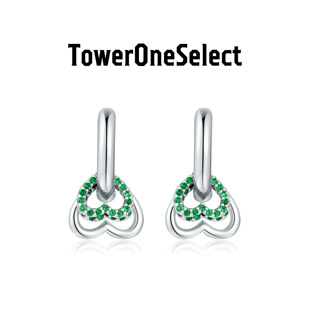 TowerOneSelect官方店DINN DINN初爱小爱心圈圈耳环绿色耳扣耳饰