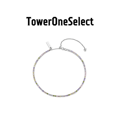 dinn幻彩锆石颈链水钻项链choker