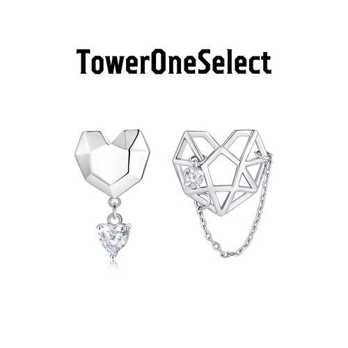 TowerOneSelect爱心不对称耳钉