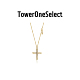 TowerOneSelect官方店SIDE DISH十字架项链不对称镶钻原创中性项