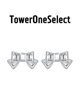 TowerOneSelect官方店DINN DINN锆石蝴蝶结耳钉甜美少女感耳饰潮