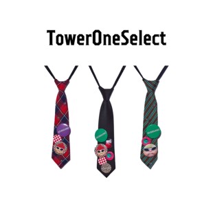 TowerOneSelect官方店AUBRUINO徽章领带格纹条纹学院风潮酷免打结