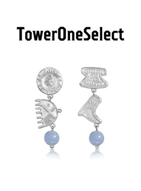 TowerOneSelect官方店GLYPHS 梳妆打扮AB款耳坠铜镀铑不对称耳环