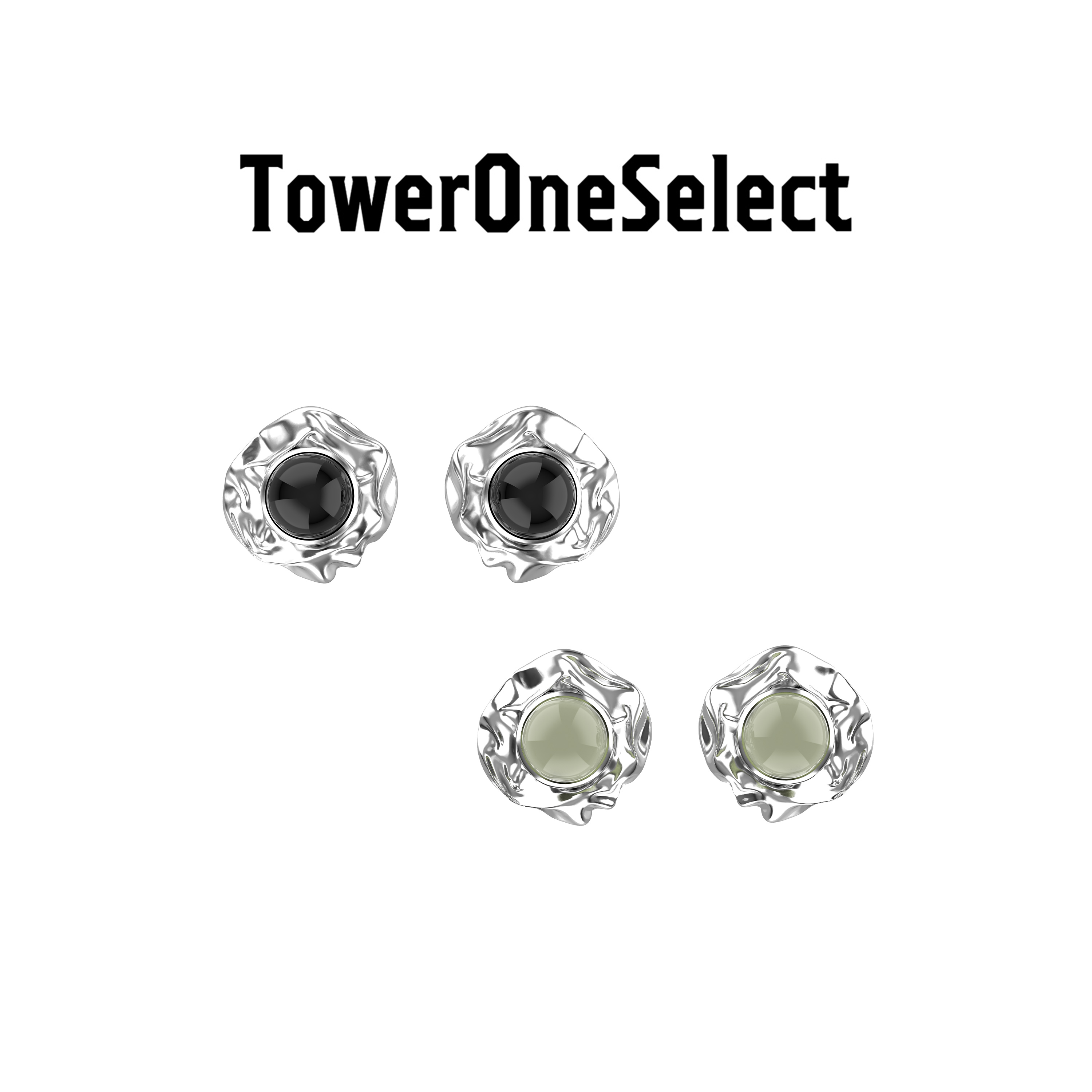 TowerOneSelect黑玛瑙/玉石耳钉
