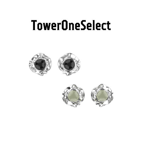 TowerOneSelect黑玛瑙/玉石耳钉