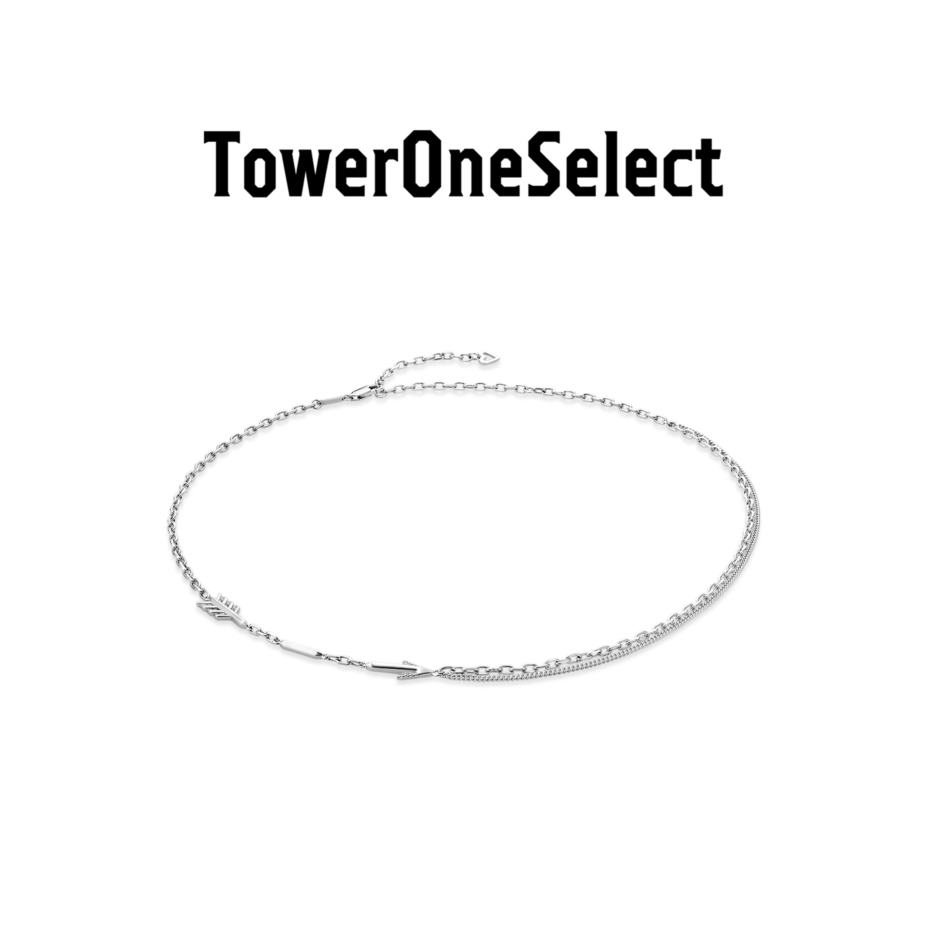 TowerOneSelect官方店TOWERONE丘比特箭项链中性情侣925银粗链条-封面