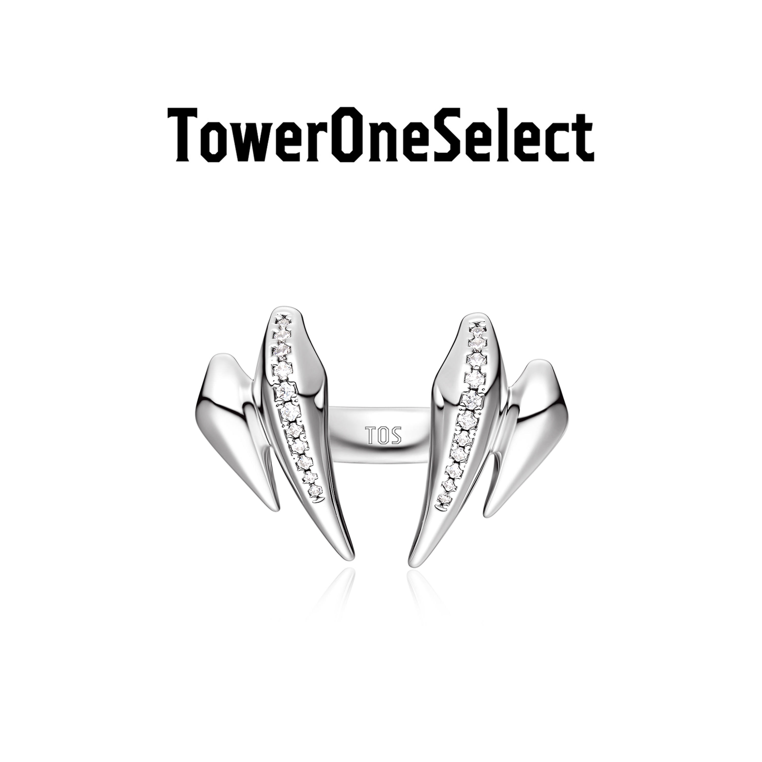 TowerOneSelect官方店TOWERONE爪牙戒指小众情侣原创设计开口戒指