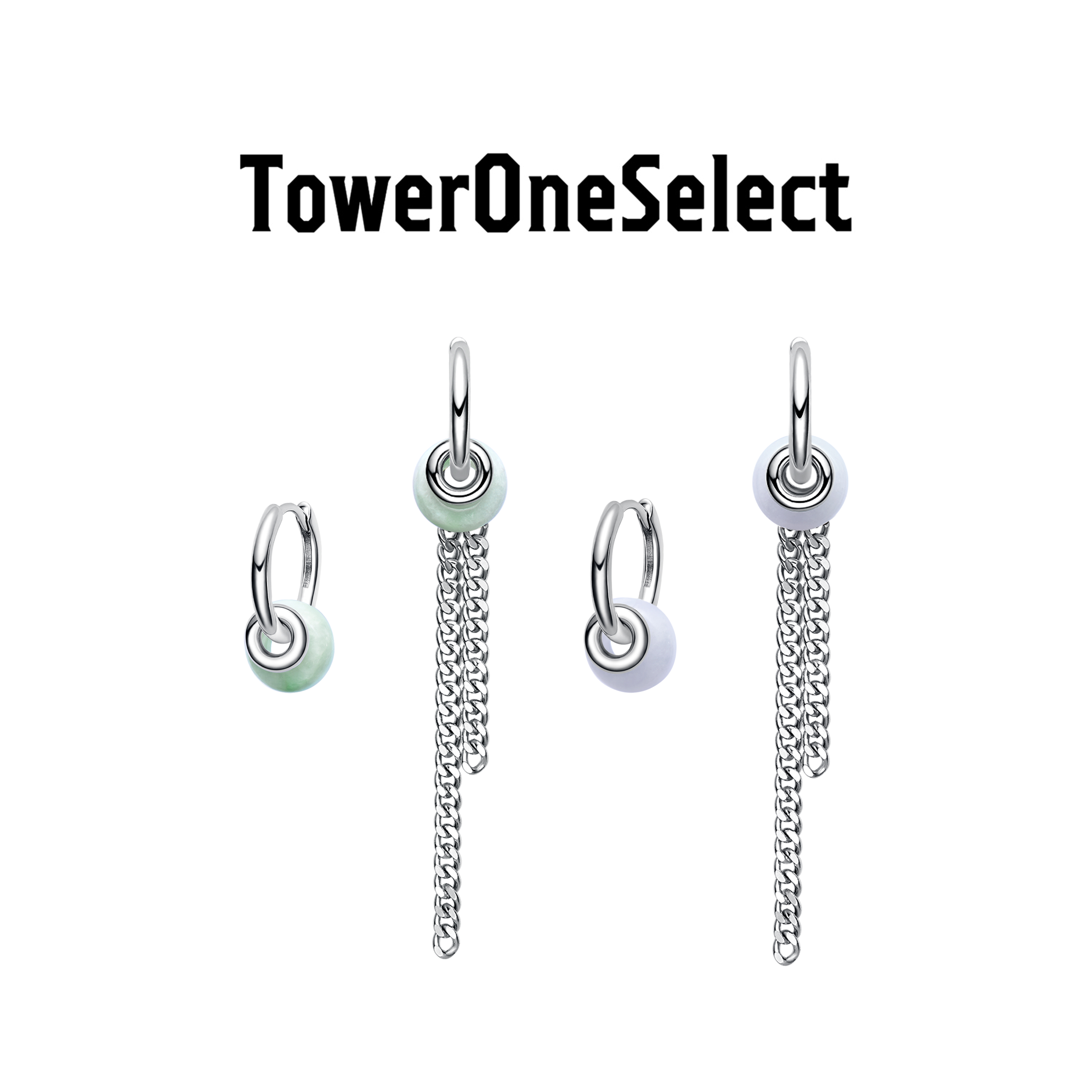 翡翠玉石链条可拆卸耳环官方店