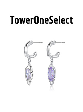TowerOneSelect官方店triple tipsy酒心不对称小耳环彩色宝石耳钉