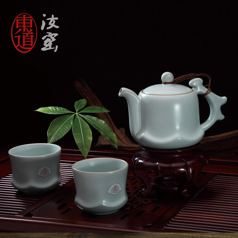 专柜正品 东道汝窑 福禄寿套装 功夫茶具套组限量版 壶底带编码