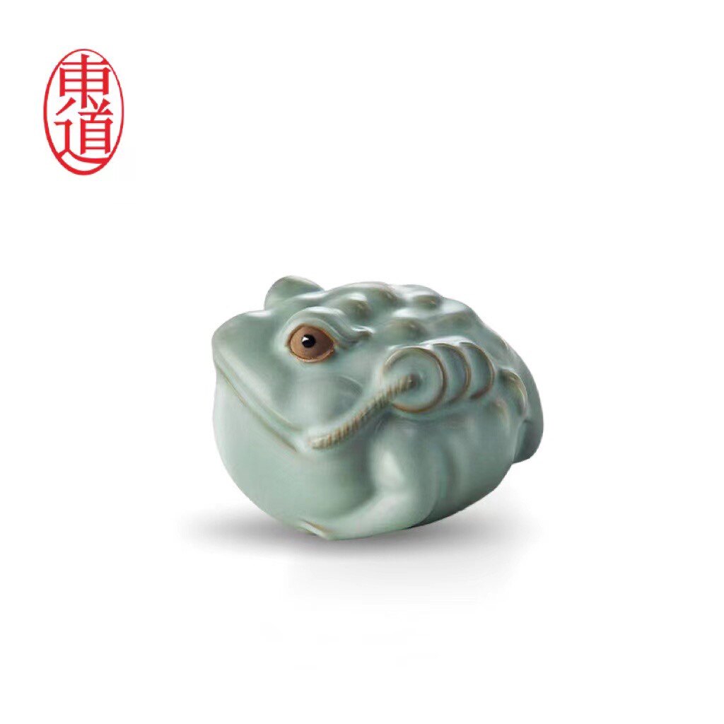 专柜正品 东道汝窑 金蟾茶宠 开片功夫茶具陶瓷摆件创意茶宠摆件