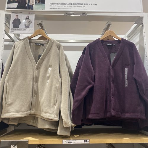 M484125 483980男女装秋冬摇粒绒V领开衫茄克长袖夹克外套抓绒衣