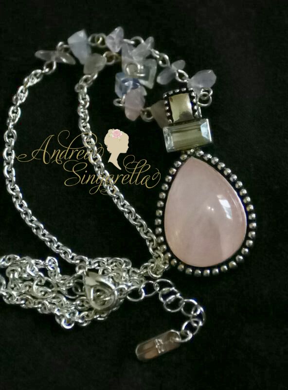 古欧跳蚤市场[VINTAGE复古古着古董首饰]独家孤品天然粉晶颈项链图片