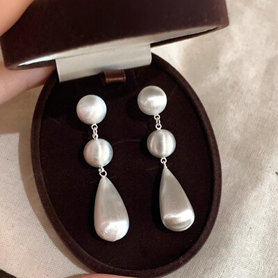 网红金属冷淡风拉丝水滴耳坠女小众设计独特气质百搭耳环耳饰长款