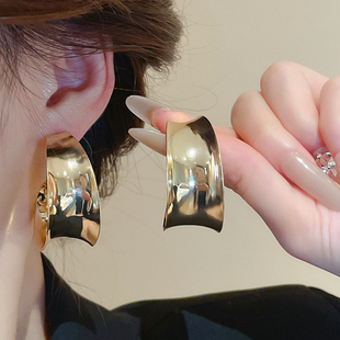 金属冷淡风耳钉夸张个性小众耳环时尚气质耳饰轻奢高级感