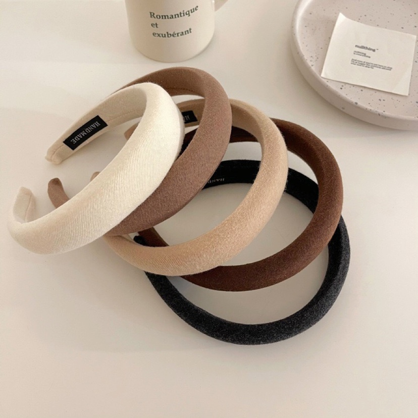 美拉德百搭高颅顶海绵发箍外出纯色发卡头箍头饰网红洗脸防滑简约