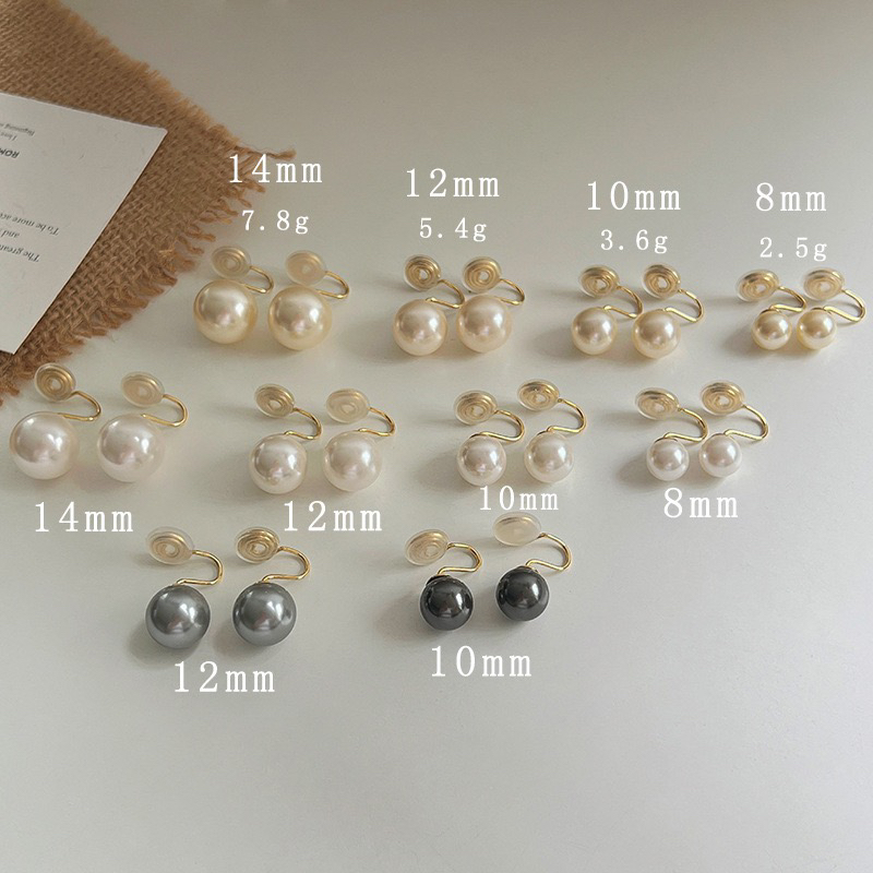 气质温柔仿珍珠耳夹女无耳洞蚊香盘耳环高级感耳钉耳饰法式网红