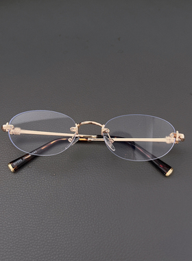 网红款时尚欧美金属风轻奢圆形无框女太阳镜眼镜潮版素颜墨镜小众