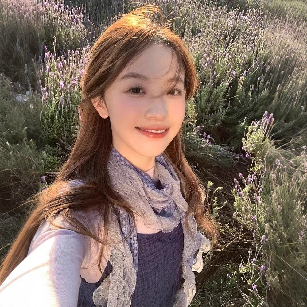 藤井树同款古着灰蓝波点蕾丝花边围巾女夏季外搭荷叶边时髦丝巾潮