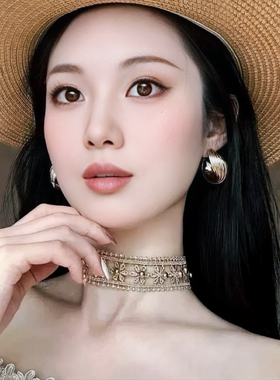 partyme手工钉珠蕾丝边编织花朵项链女小众设计感气质锁骨链颈链