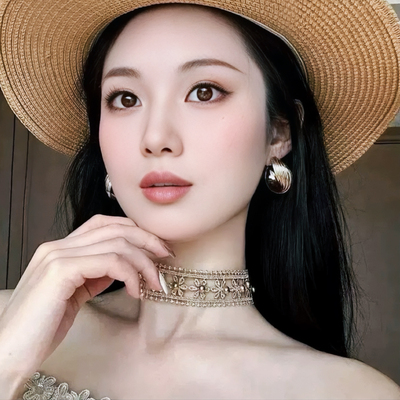partyme手工钉珠蕾丝边编织花朵项链女小众设计感气质锁骨链颈链
