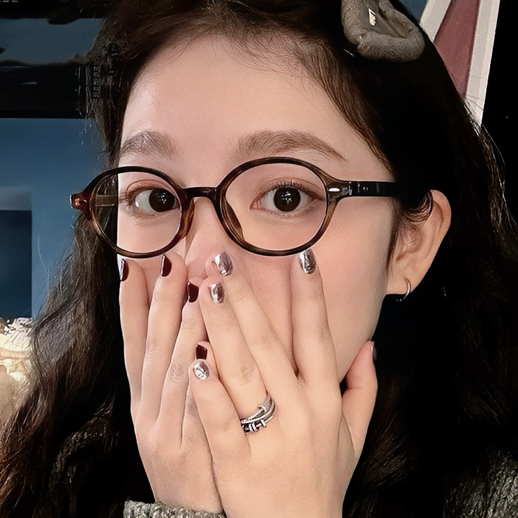 partyme复古玳瑁书呆子眼镜女早八素颜椭圆平光镜框防蓝光超轻女图片