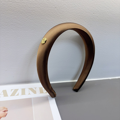 原创partyme手工气质海绵高颅顶法式纯色高级感金属标发箍头箍女