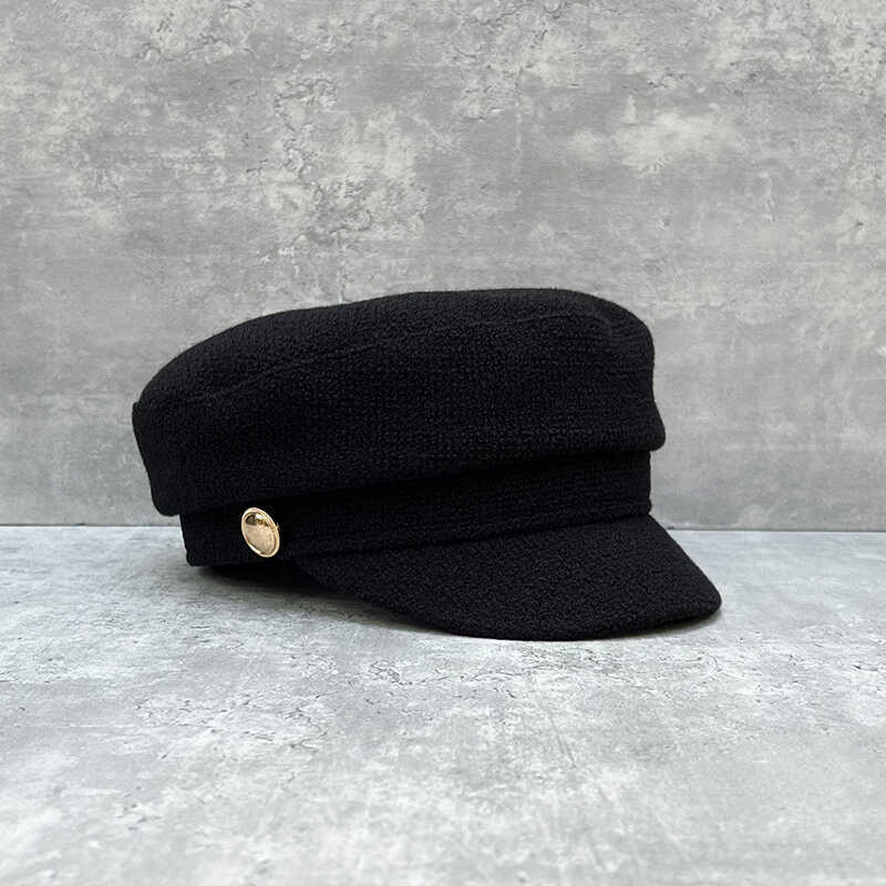 博主网红美拉德百搭高级感羊毛呢贝雷帽秋冬气质鸭舌帽英伦平顶帽