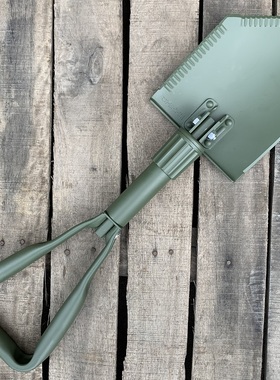 德国工兵铲BUND款式折叠铲户外求生露营车载收藏加厚铝柄野营铁锹