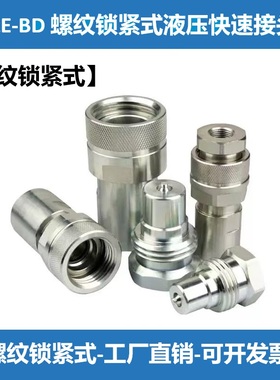 KZE-BD螺纹锁紧式超高压液压快速接头意大利VVS互换碳钢内牙70MPA
