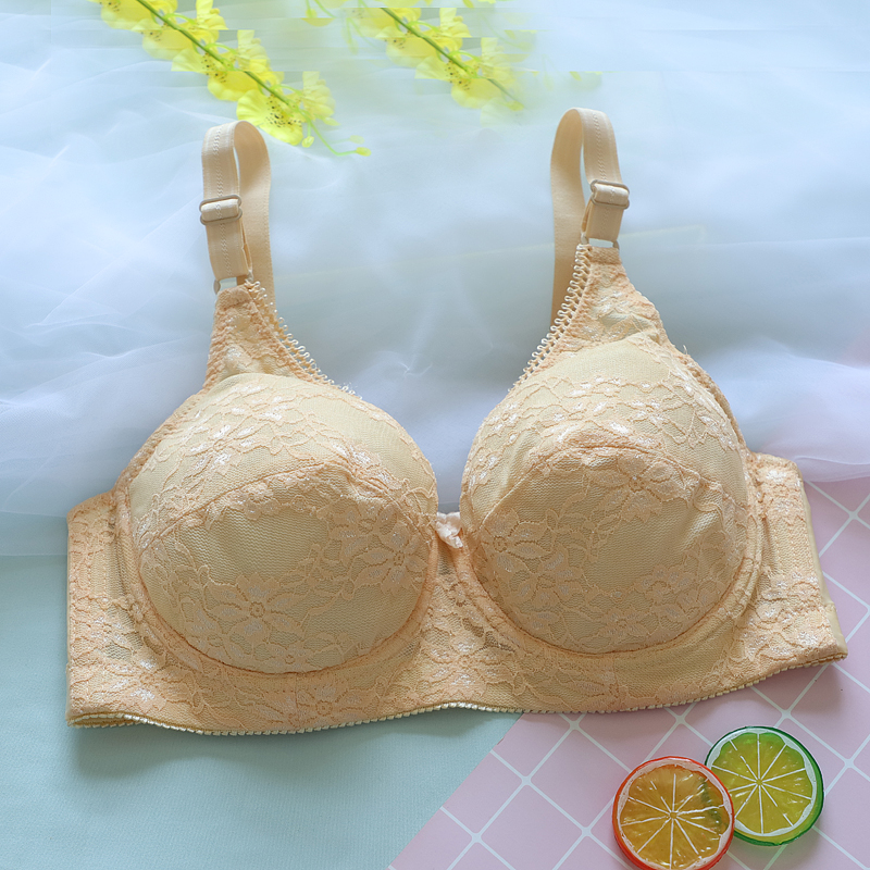 聚拢超薄全罩杯蕾丝大码文胸显小