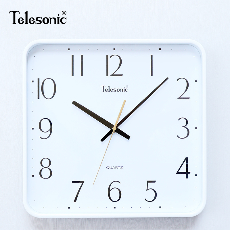 天王星现代居家静音方形挂钟