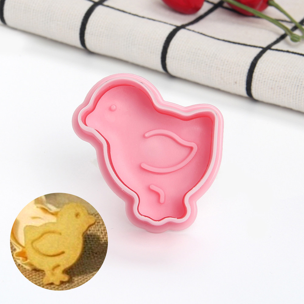 可爱家用DIY小鸡仔亲子烘焙立体按压塑料模具 小鸡崽曲奇饼干模