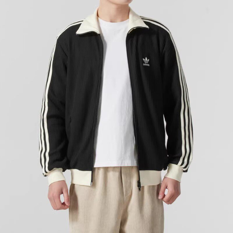 阿迪达斯三叶草立领长袖上衣外套男户外防风休闲夹克正品JM2716