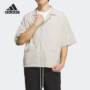 Adidas/阿迪达斯正品梭织翻领男士运动休闲半袖外套IT3958