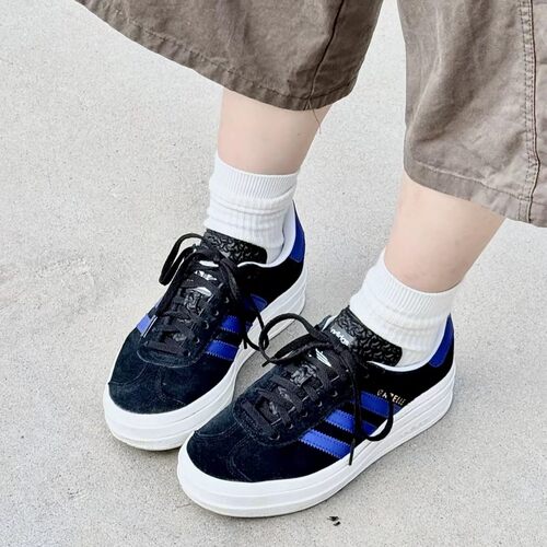 ADIDAS阿迪达斯 GAZELLE BOLD女子厚底增高低帮运动休闲鞋HQ4408