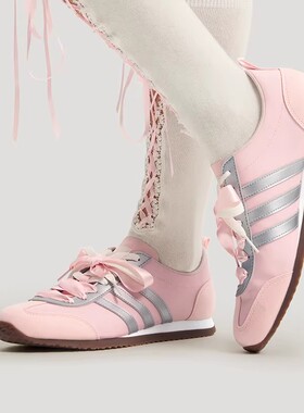 阿迪达斯adidas VS JOG 低帮运动休闲春夏清新可爱薄底鞋 KH5558