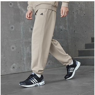 男女同款 Adidas 阿迪达斯正品 休闲裤 IV7602 加绒保暖针织运动长裤