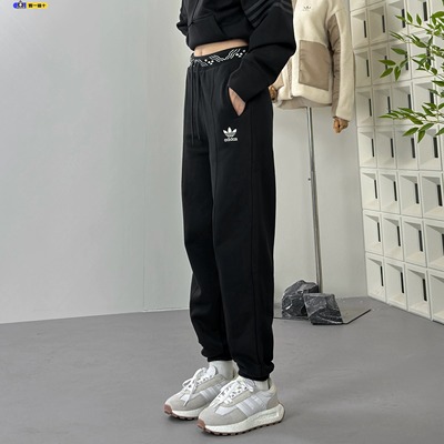 阿迪达斯女裤针织束脚运动休闲裤