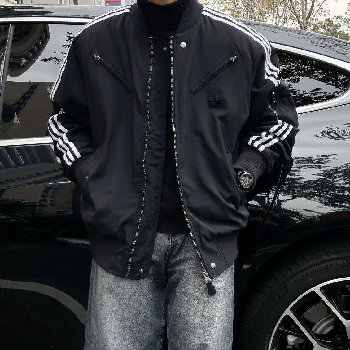 Adidas阿迪达斯三叶草棉服男女冬季保暖棉衣外套宽松休闲棒球服潮