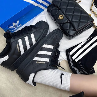 Adidas阿迪达斯正品三叶草男女贝壳头板鞋百搭运动休闲美式鞋子