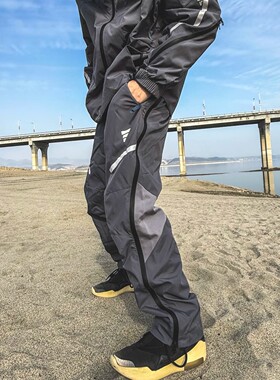 阿迪达斯男裤2026春季新款休闲反光宽松舒适梭织运动长裤JM6183