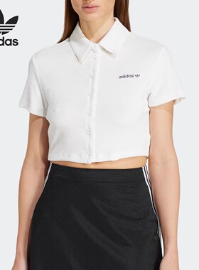 Adidas/阿迪达斯2026年正品三叶草女士修身日常短款POLO衫JC5334