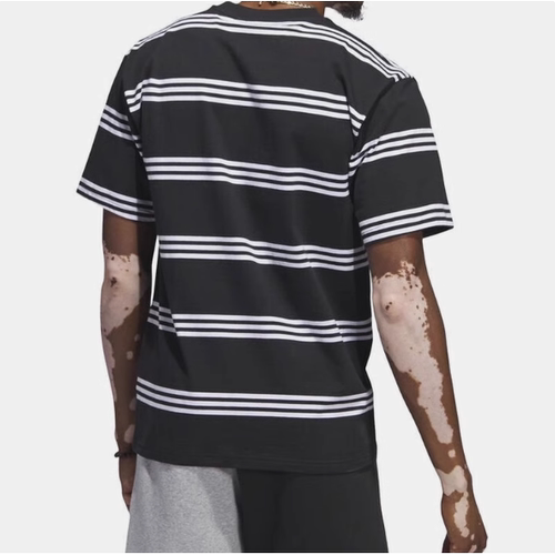 Adidas阿迪达斯正品男士条纹透气短袖舒适T恤IL4703