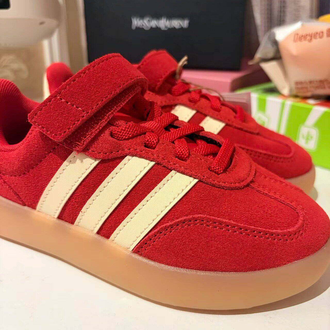 Adidas/阿迪达斯正品BARREDA DECODE小童魔术贴板鞋KH7878 KZ7059