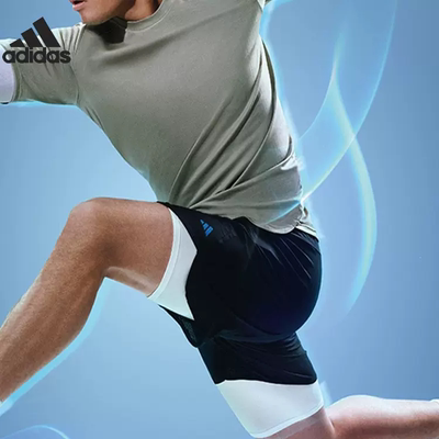 adidas阿迪达斯男子夏季户外跑步速干凉感健身透气运动短裤HS7451