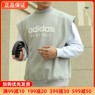 Adidas阿迪达斯卫衣男女情侣款2024款宽松休闲无袖t恤正品IA3415