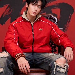 阿迪达斯三叶草棉服男女款新年系列冬季双面穿加厚棉袄外套KA0822